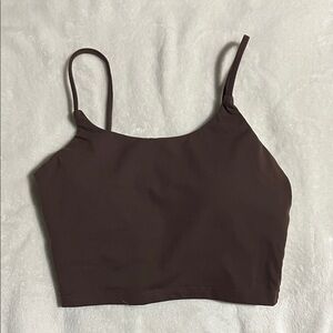Women’s Brown Cropped Tank Top - Lightweight Spaghetti Strap